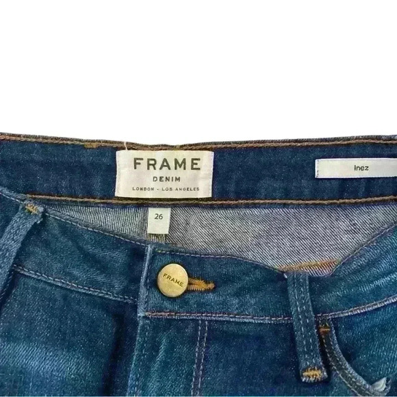 FRAME “Inez”‎ in Transformer Blue Straight Leg Jeans - Picture 4 of 9